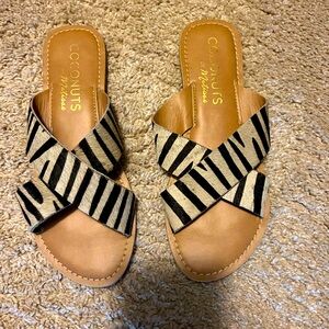 Coconut sandals.  Size 8